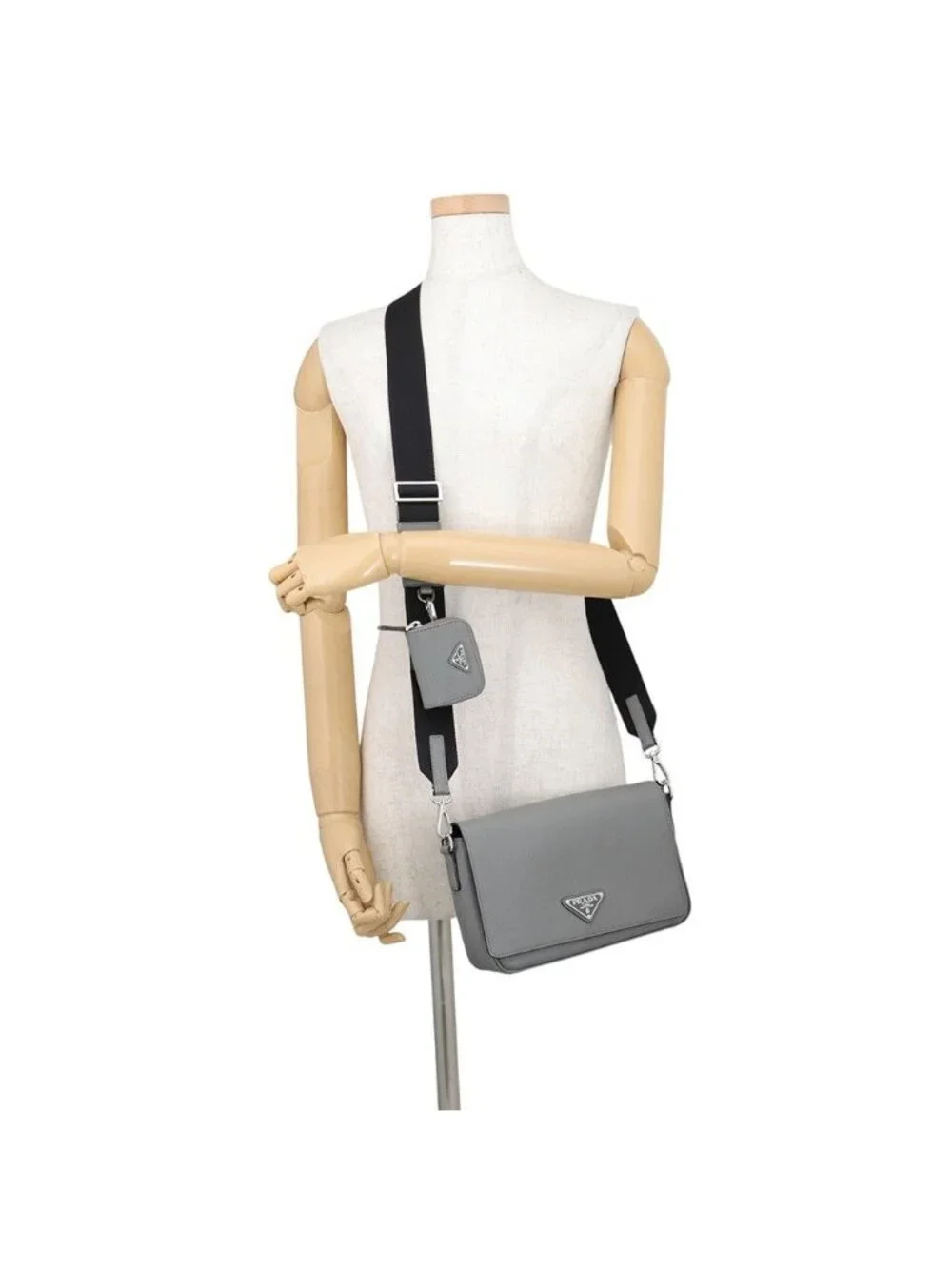 Prada Shoulder Bag Triangle Logo Saffiano Leather